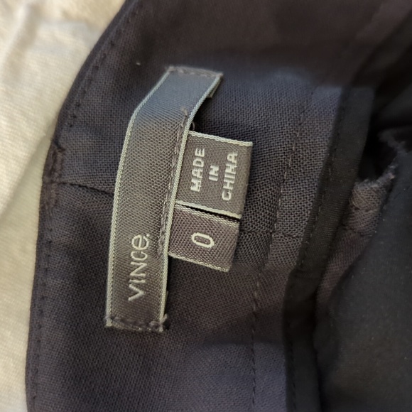 Vince, 0, black trimmed, grey wool tapered leg trousers - Picture 5 of 7